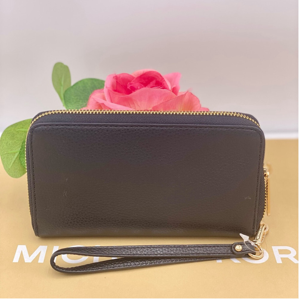 Michael Kors Jet Set Travel Wallet Phone Case Wristlet Black - Picture 5 of 10